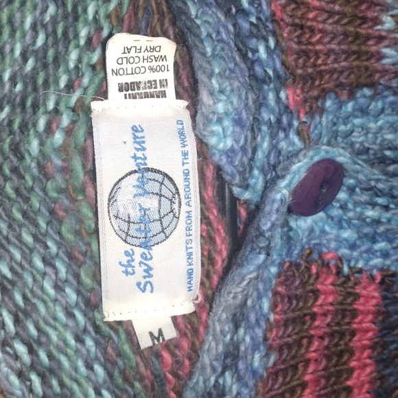 Multi Color 100% Cotton The Sweater Venture Cardigan Sweater M - Picture 5 of 6